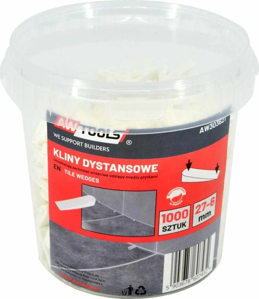 AW-Tools AWTOOLS PLEIŠTAI PLYTELĖMS 1000vnt. / MAŽAS KAUPAS