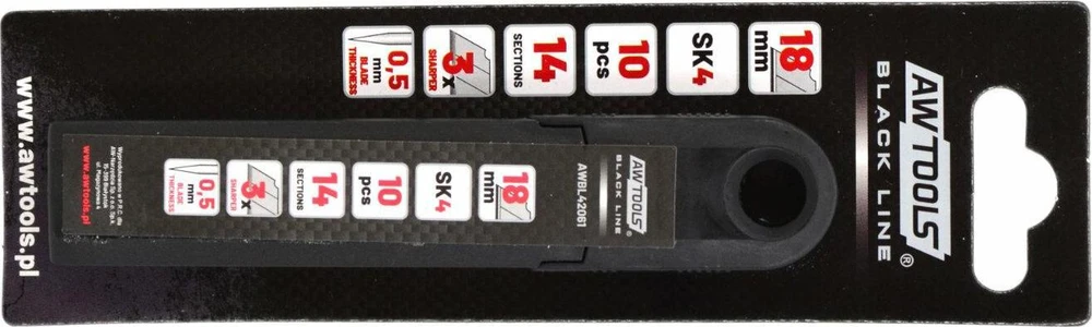 AW-Tools AWTOOLS KEIČIAMI NULAUŽIAMI PEILIUKAI 18mm/ 10vnt. 14-SEG. SK4