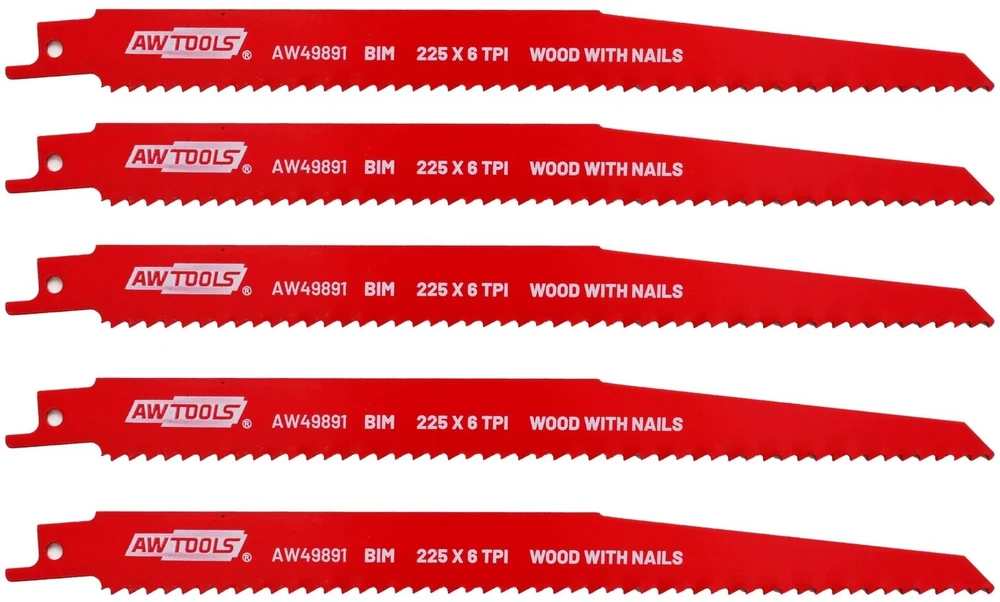 AW-Tools AWTOOLS PJŪKLELIS BiM SKIRTAS SLANKIOJANTIES PJŪKLAMS 225mm 6 TPI /5vnt. /MEDIENA+VINYS