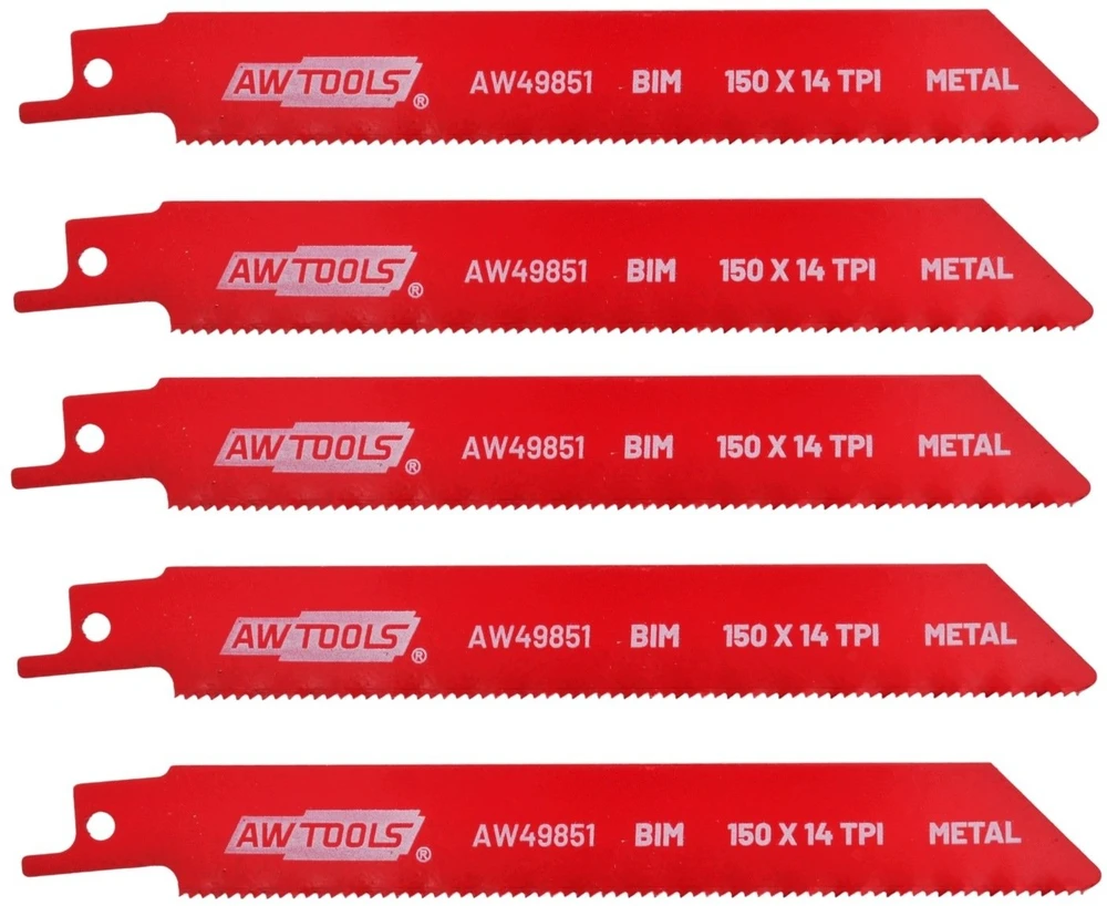 AW-Tools AWTOOLS PJŪKLELIS BiM SKIRTAS SLANKIOJANČIAM PJŪKLUI 150mm 14 TPI /5vnt /METALUI