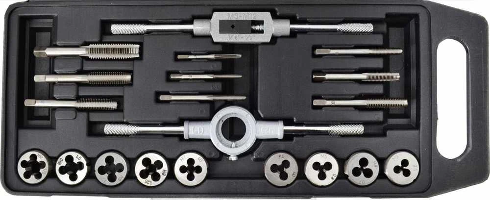 AW-Tools Sriegiklių ir sriegpjovių rinkinys AWTools AW20405; M3-M12; 20 vnt.