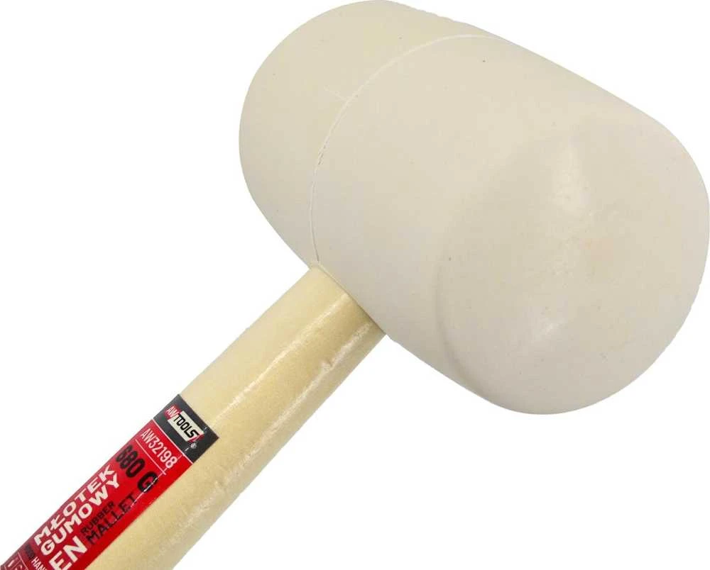 AW-Tools AWTOOLS GUMINIS PLAKTUKAS SU MEDINE RANKENA, Baltas 900g