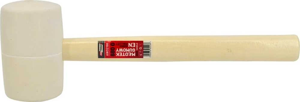 AW-Tools AWTOOLS GUMINIS PLAKTUKAS SU MEDINE RANKENA, Baltas 900g