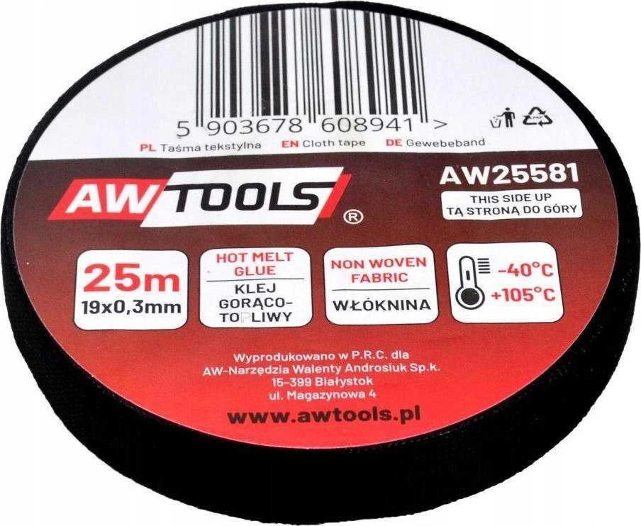 AW-Tools AWTOOLS TEKSTILINĖ IZOLIACINĖ JUOSTA 19mm x 25m