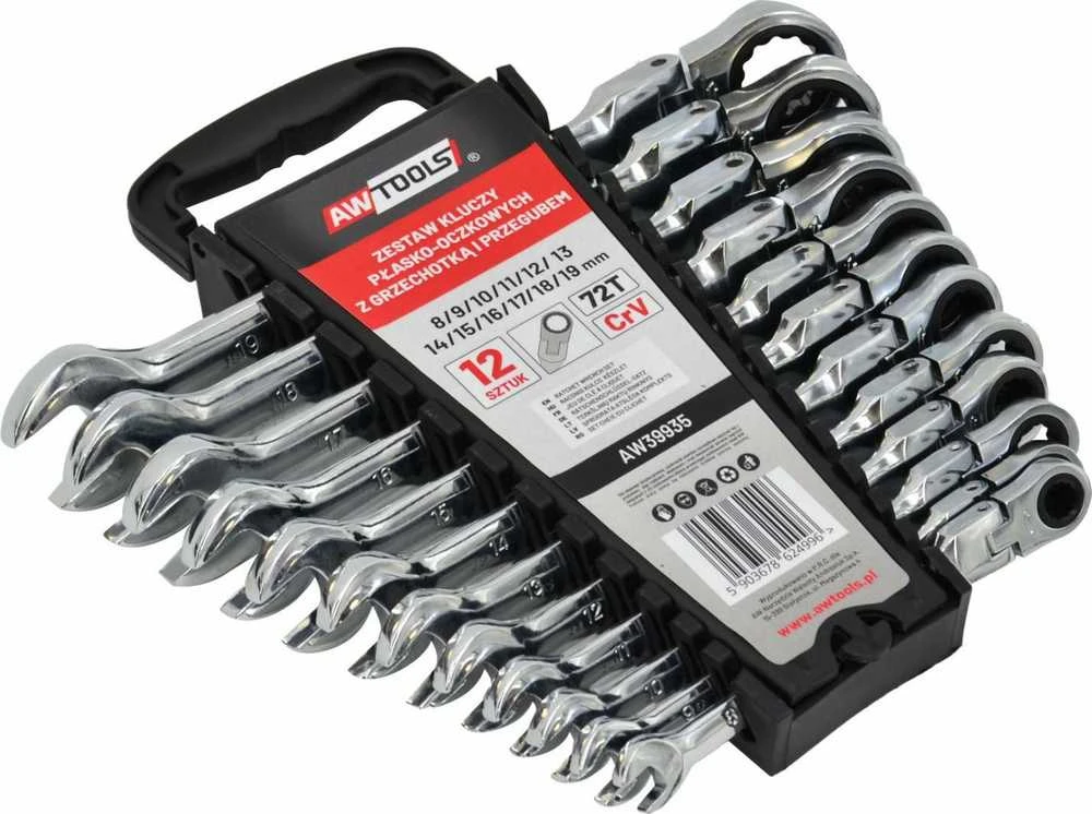 AW-Tools Terkšlinis veržliaraktis AWTools AW39935; 8-19 mm; 12 vnt.