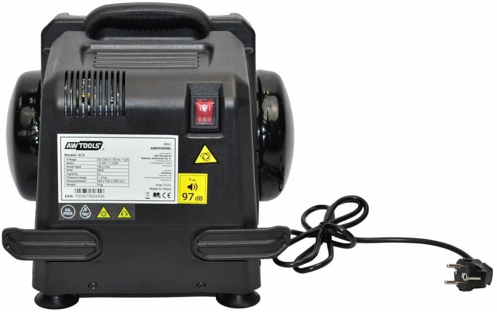 AW-Tools Kompresorius AWTools AC6; 1,2 kW; 6 l