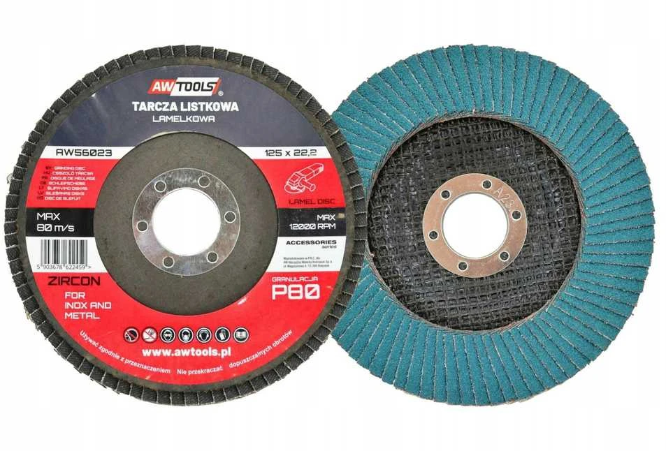 AW-Tools AWTOOLS ŠLIFAVIMO DISKAS ŽIEDLAPINIS 125mm P36 INOX METALAS CIRKONIS