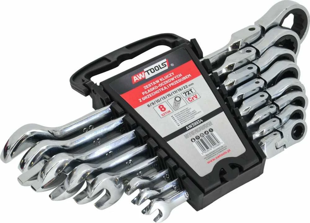 AW-Tools Terkšlinis veržliaraktis AWTools AW39934; 8-22 mm; 8 vnt.