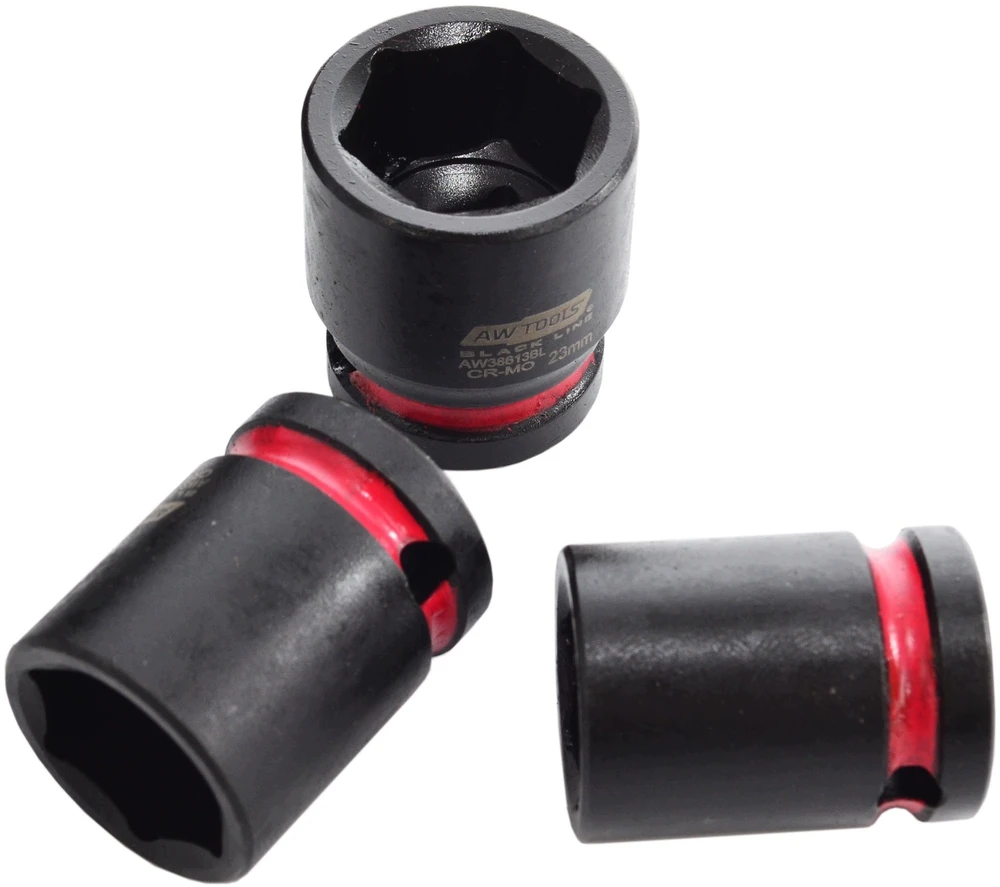 AW-Tools AWTOOLS SMŪGINIŲ GALVUČIŲ RINKINYS 1/2″ 13 vnt./10-24 mm/ TRUMPOS Juodas LINE