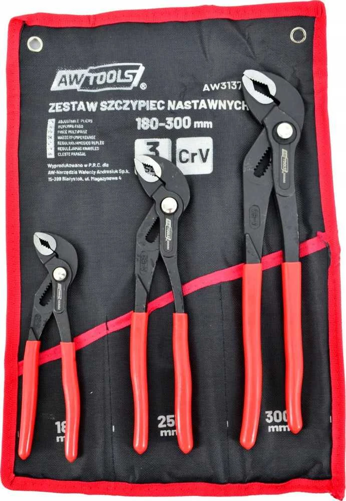 AW-Tools Veržliarakčių komplektas AWTools AW31374; 180-300 mm; 3 vnt.
