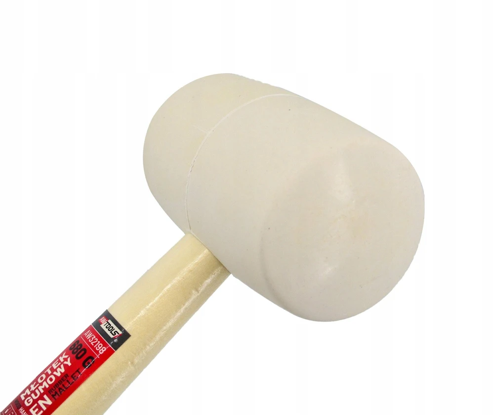 AW-Tools AWTOOLS GUMINIS PLAKTUKAS SU MEDINE RANKENA, Baltas 235g