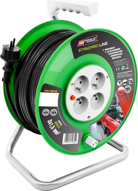 AW-Tools AWTOOLS pratęsimo būgnas STANDARTAS 40 m 3x1,5 mm 16A / 3680W