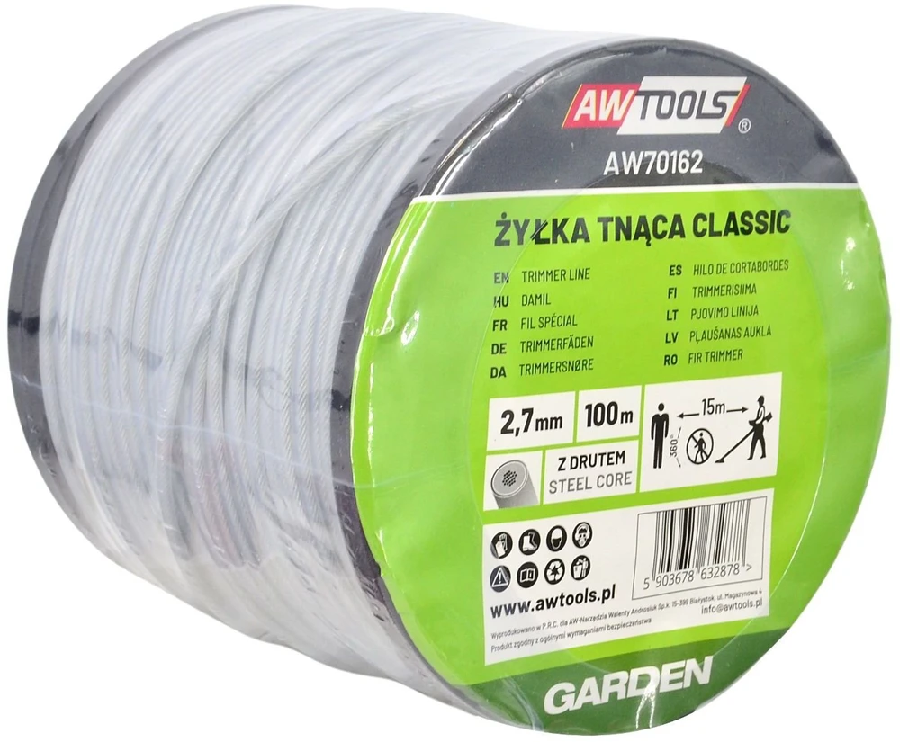 AW-Tools AWTOOLS PJOVIMO VALAS CLASSIC 2,7x100m / APVALUS SU ŠERDIMI / RITĖ