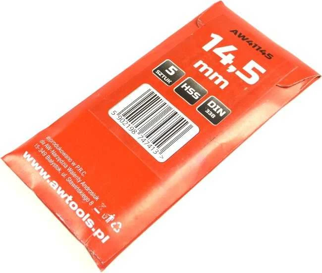 Grąžtas AW-Tools AWTOOLS grąžtai METAL balta PODTACZANE 14,5mm/5szt.