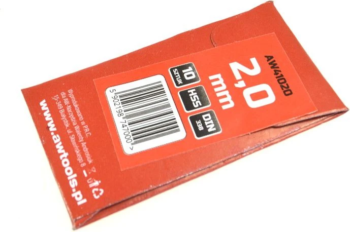 Grąžtas AW-Tools AWTOOLS grąžtai METAL balta 2,0mm/10vnt.