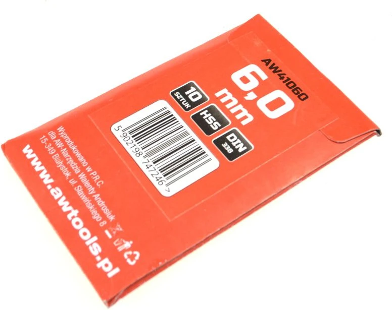 Grąžtas AW-Tools AWTOOLS grąžtai METAL balta 6,0mm/10vnt.