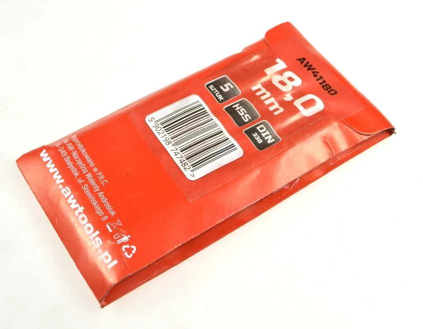 Grąžtas AW-Tools AWTOOLS Baltas METALO GRĄŽAS 18,0mm / 5vnt.