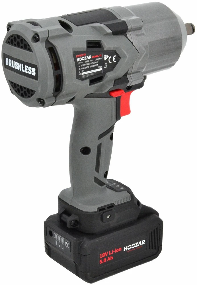 AW-Tools HOOZAR SMŪGINIS VERŽLIASUKIS 1/2″ 18V 2×5.0Ah 1000Nm IW30BL-T2