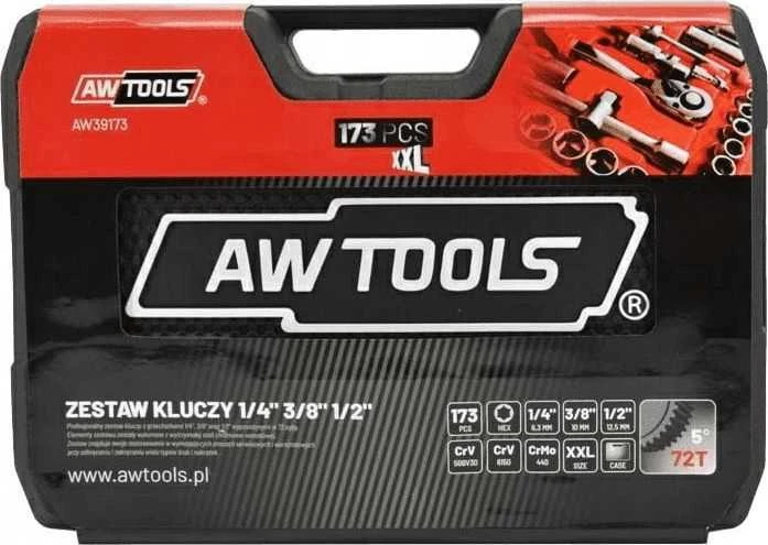 AW-Tools Raktų komplektas AWTools AW39173BL; 1/2''; 1/4''; 3/8''; 173 vnt.