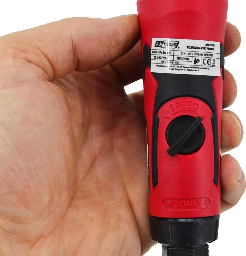 AW-Tools AWTOOLS STRAIGHT AIR GINDER MINI 1/4" 6mm BL