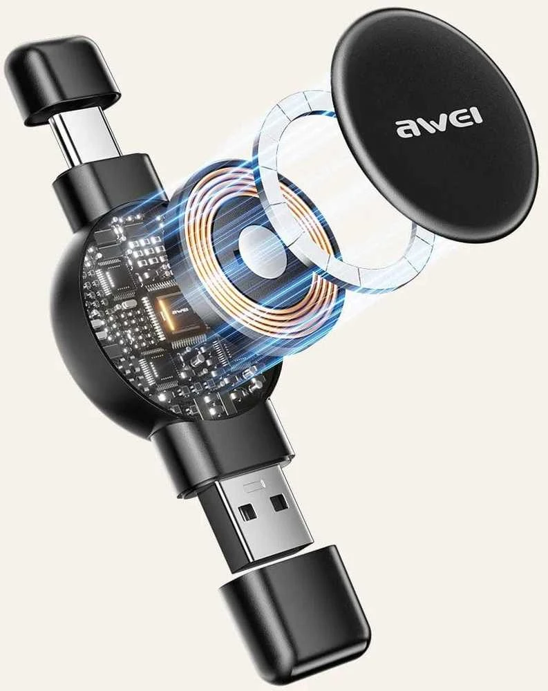 AWEI įkroviklis skirtas Apple/Samsung Watch W26 juodos spalvos