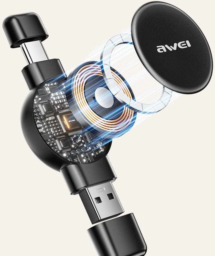 AWEI įkroviklis skirtas Apple/Samsung Watch W26 juodos spalvos