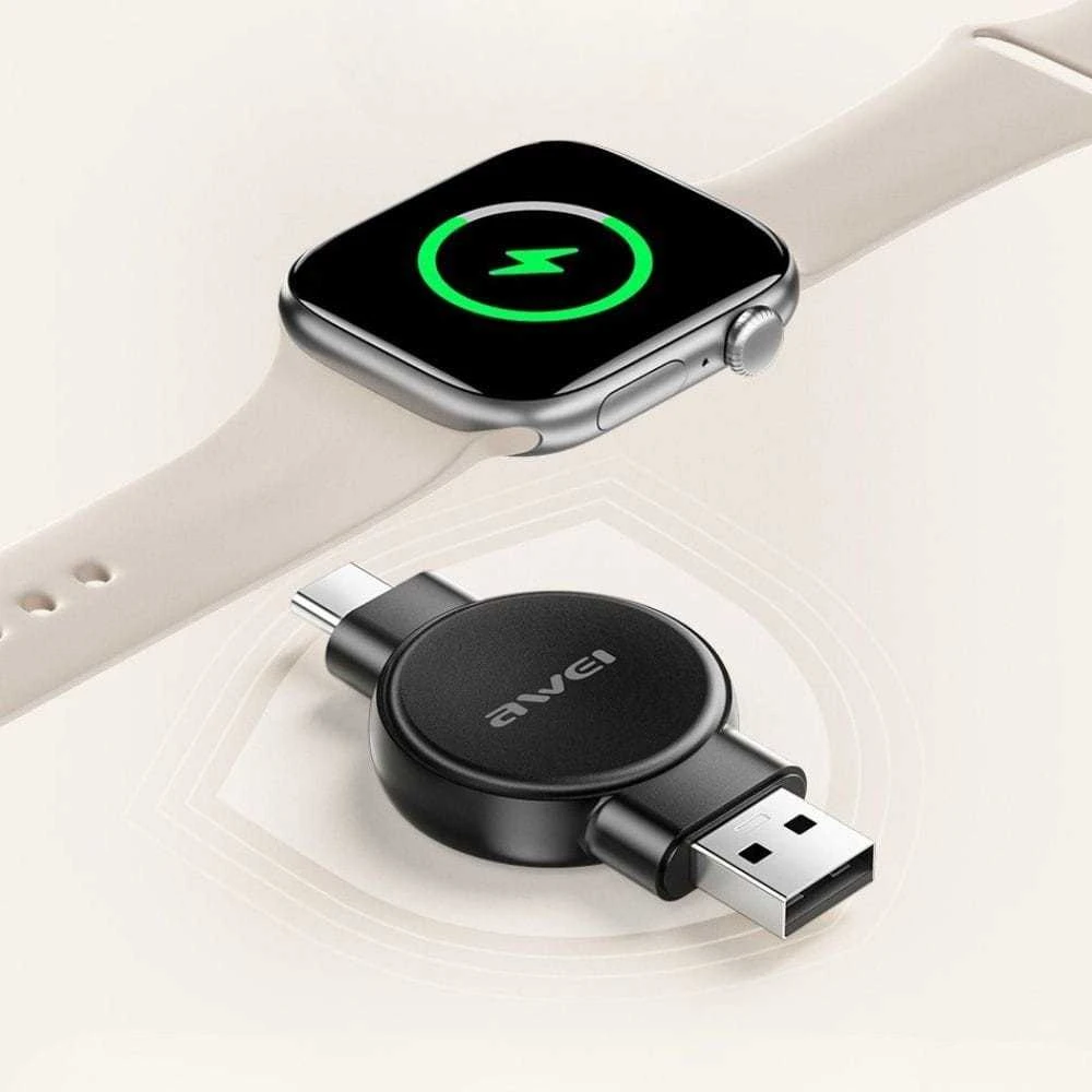 AWEI įkroviklis skirtas Apple/Samsung Watch W26 juodos spalvos