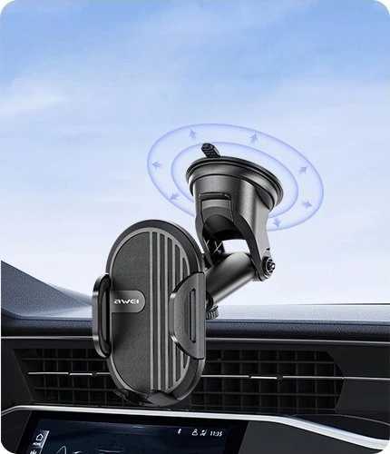 AWEI X72 car holder for dashboard juodas
