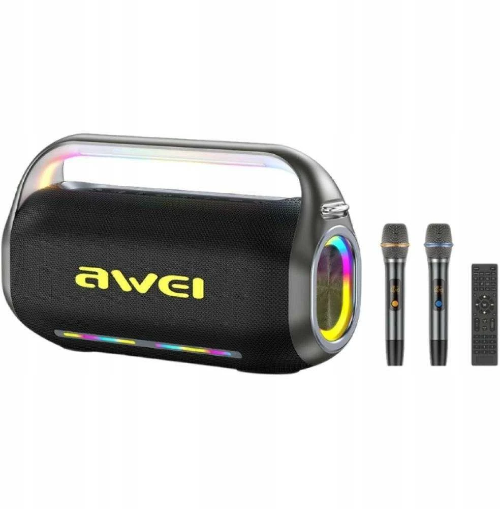 Kompiuterio kolonėlės Garsiakalbis belaidis AWEI KT20 400W Bluetooth 5.3 przenośny su zestawem karaoke juoda