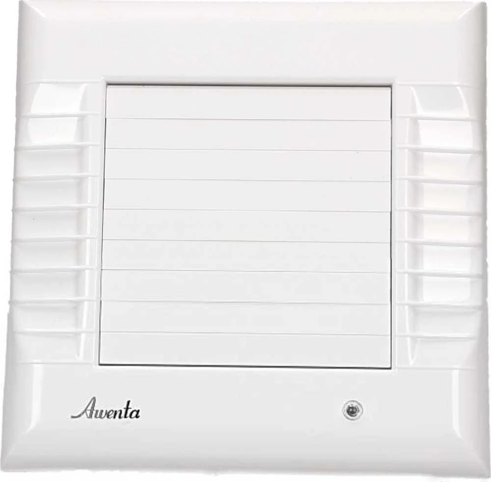 AWENTA A-Matic Awenta WM100T vonios ventiliatorius fi100mm 95m3/h 16W 230V su laikmačiu ir automatine užraktu, balta