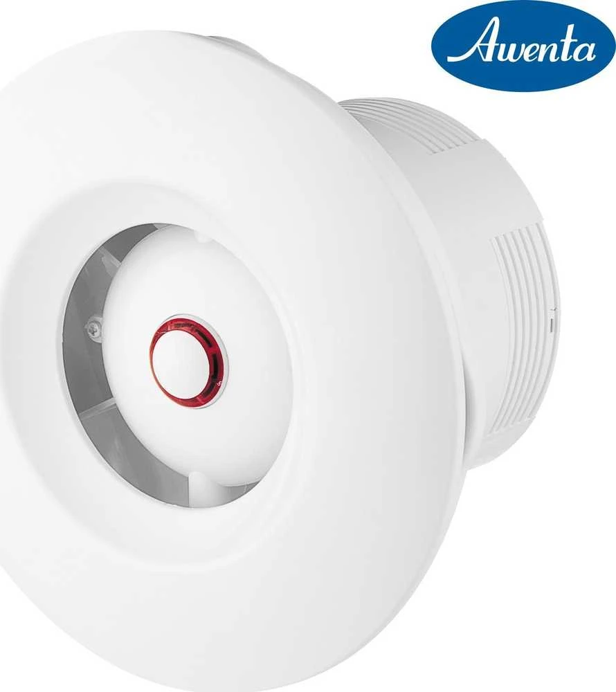 AWENTA Awenta WXO125H Orbit vonios ventiliatorius fi125mm 160m3/h 16W 230V su drėgmės jutikliu ir laikmačiu, balta