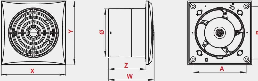 AWENTA Awenta WZ125 Silence vonios ventiliatorius fi125mm 13.5W 175m3/h 230V baltas