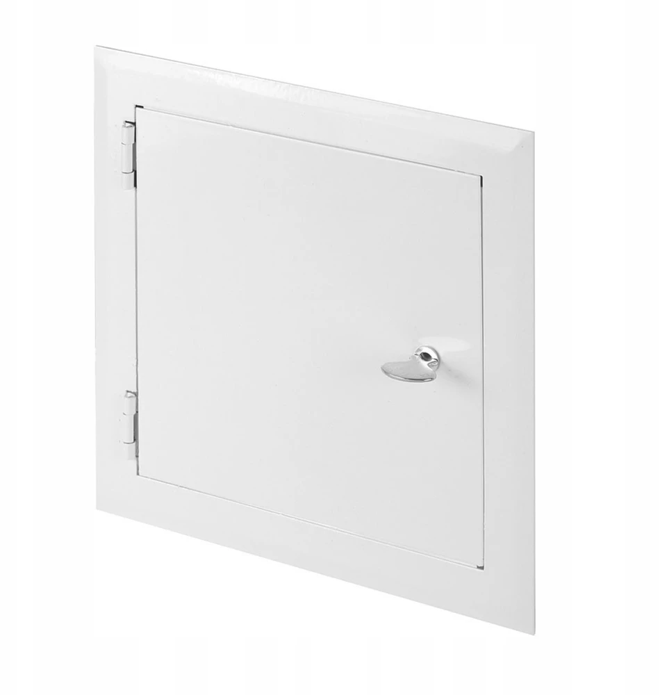 AWENTA apžiūros durelės Awenta DM81 140x140mm su spyna, metalinės, baltos