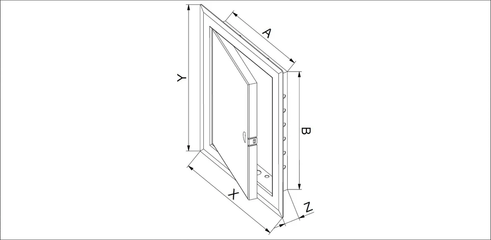 AWENTA Revizijos durelės Awenta DM89 25x25 metalinės baltos