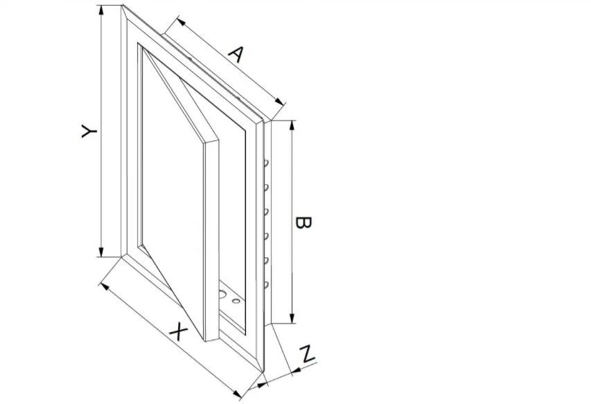 AWENTA Revizijos durelės Awenta DM95Z 25x35 metalinės su užraktu baltos