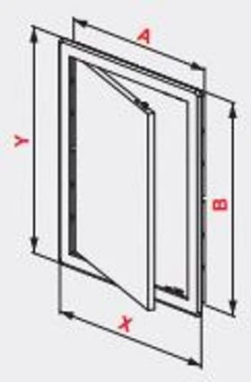 AWENTA Revizijos durelės metalinės 500 x 500 mm baltos (DM102)