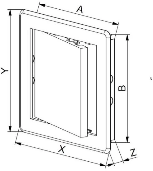 AWENTA Plastikinės revizijos durelės 20x20 satininis sidabras Awenta DT12SS