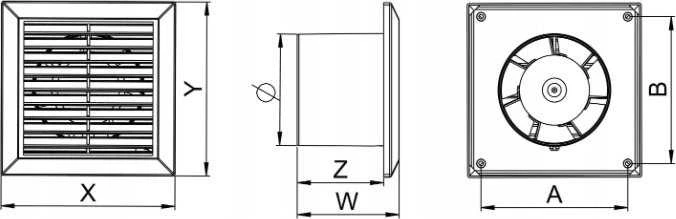 AWENTA Klasikinis vonios ventiliatorius fi100 68m3/h 14W 230V baltas Awenta WC100