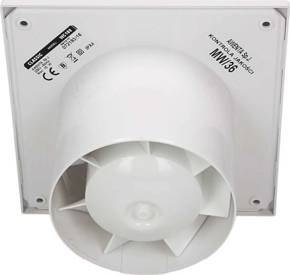 AWENTA Klasikinis vonios ventiliatorius fi100 68m3/h 14W 230V baltas Awenta WC100