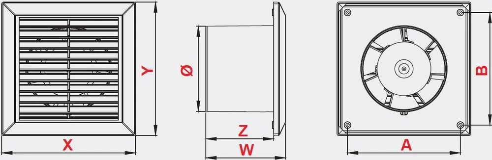 AWENTA Klasikinis vonios ventiliatorius fi100 68m3/h 14W 230V baltas Awenta WC100