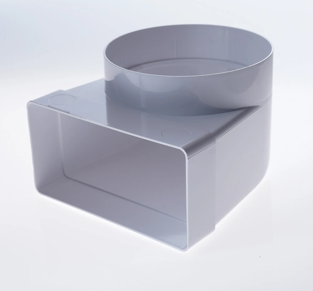 AWENTA Alkūnė jungiamoji KP75-23 75x150mm fi125mm 90 laipsnių balta