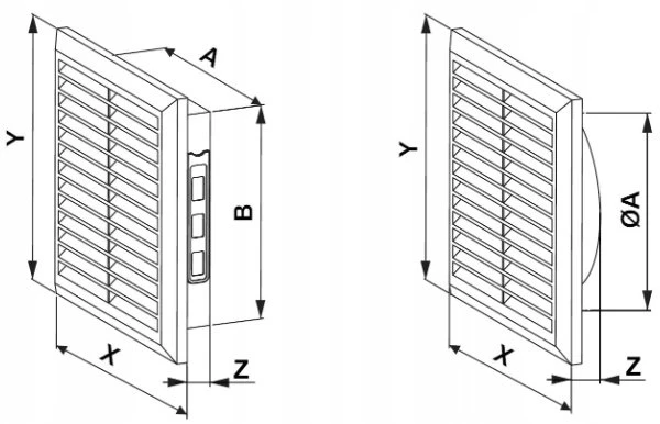AWENTA Vėdinimo grotelės 140x140 satinas Awenta T61SS