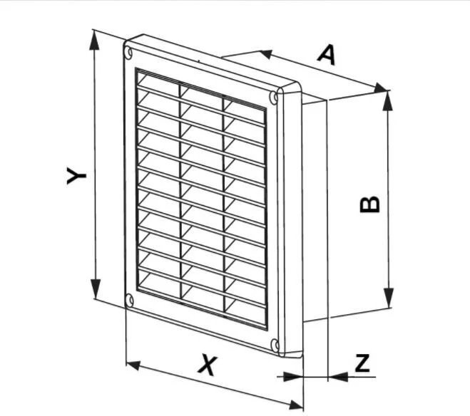 AWENTA Vėdinimo grotelės 200x200 baltos Awenta T51