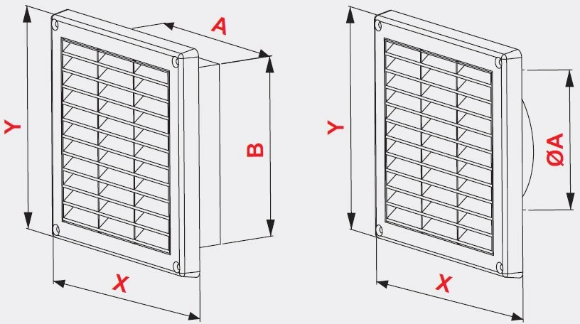 AWENTA Vėdinimo grotelės Awenta T59A 140x210mm baltos