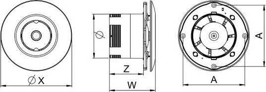 AWENTA Lubos vonios ventiliatorius Orbit fi100 88m3 / h 13W 230V su judesio jutiklis ir laikmatis balta AVENTA WXO100R