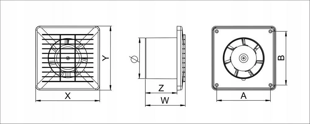 Ventiliatorius AWENTA Wentylator łazienkowy Basic fi100 90m3/h 14W 230V balta WB100