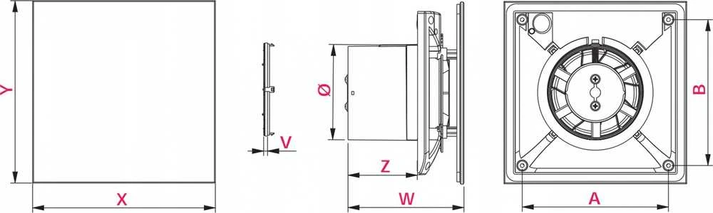 AWENTA Ištraukiamasis ventiliatorius Pulsar WPG100ZH baltas