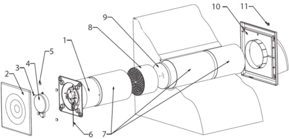 AWENTA Rekuperatorius kompaktinis Awenta HRV125P su pultu