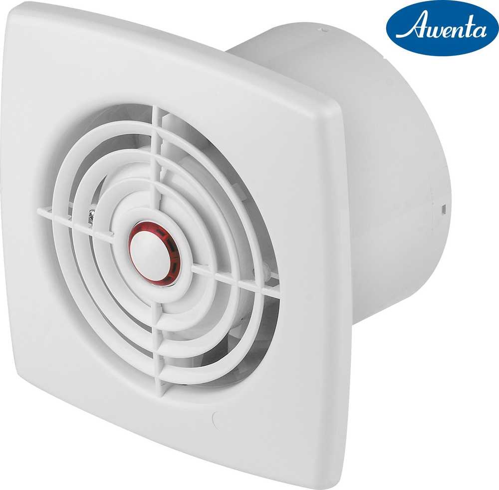 AWENTA Retis vonios ventiliatorius 90m3/h 14W 230V su drėgmės jutikliu ir laikmačiu, baltas Awenta WR100H