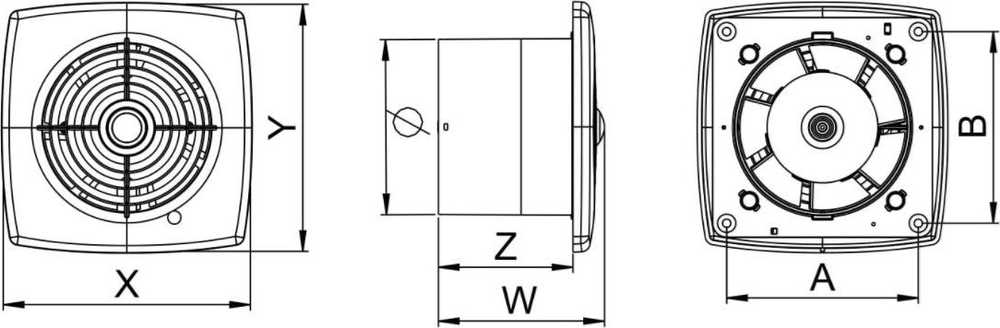 AWENTA Retis vonios ventiliatorius 90m3/h 14W 230V su drėgmės jutikliu ir laikmačiu, baltas Awenta WR100H